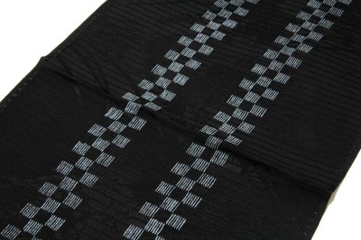 画像1: ■「正絹 夏物 絽」 粋でオシャレな 黒色 帯揚げ 平組 帯締め セット■