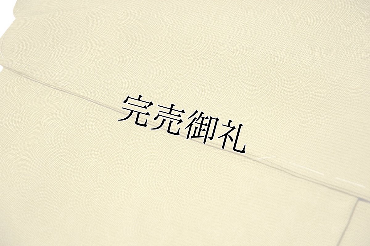 画像2: ■「新品-仕立て上がり-鮫小紋」 身長:１５７ｃｍ-１６７ｃｍまでのお方に最適 江戸小紋 芥子色系 夏物 絽 正絹 小紋■ (2)