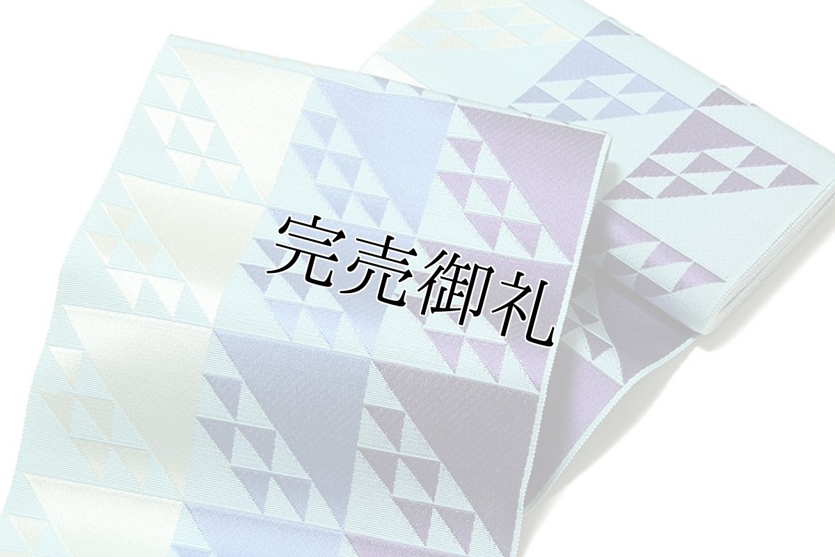 画像3: ■本場筑前博多織 「森博多織謹製：金印」 夏の着物や浴衣に 幅広タイプ 四寸三分単 正絹 半幅帯■ (3)