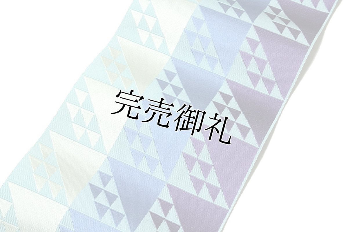 画像2: ■本場筑前博多織 「森博多織謹製：金印」 夏の着物や浴衣に 幅広タイプ 四寸三分単 正絹 半幅帯■ (2)