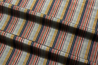 画像3: ■「カラフル縞柄」 西陣織 レトロ風 素朴な風合い 正絹 紬■
