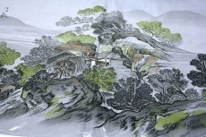 画像1: ■【正絹-キングサイズ】 男物 紺鼠 グレー色系 風景図 ボカシ 絵羽 羽織裏地 羽裏 肩裏 額裏■ (1)