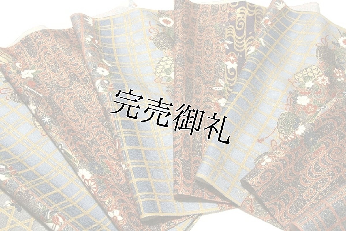 画像3: ■【訳あり】「名物裂-古典の美」 咲雅野 丹後ちりめん 金彩加工 ボカシ 正絹 小紋■ (3)