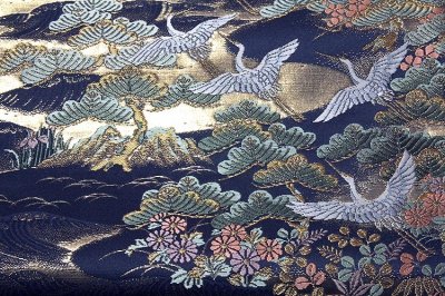 画像3: ■京都西陣老舗 「しらえ織物謹製」 松風飛鶴文 正絹 袋帯■
