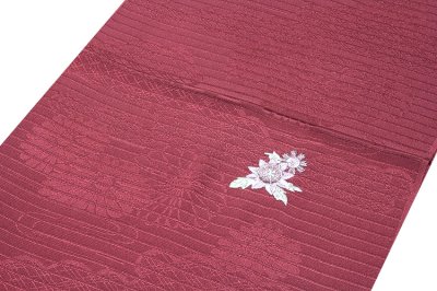 画像1: ■「正絹 夏物 絽」 贅沢な刺繍入り 上品な 地紋 帯揚げ 丸組 帯締め セット■