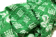 画像4: ■【絞りゆかた】 手絞り 薄緑色 オシャレ 贅沢で細やかな 総絞り 最高級 浴衣■ (4)