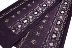 画像3: ■京都西陣織 「大光織物謹製」 深紫色 単衣着物や夏着物に最適 単衣 夏物 正絹 袋帯■ (3)