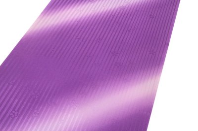 画像1: ■美しいボカシ染め 縞に桜柄 紫色 正絹 長襦袢■