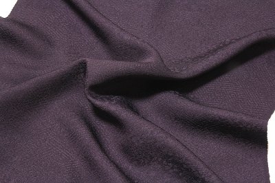 画像2: ■「日本の絹：丹後ちりめん生地使用」 濃深紫色系 地紋 堅牢染 正絹 色無地■