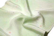 画像3: ■ボカシ染め オシャレ 花模様 白緑色系 正絹 長襦袢■ (3)