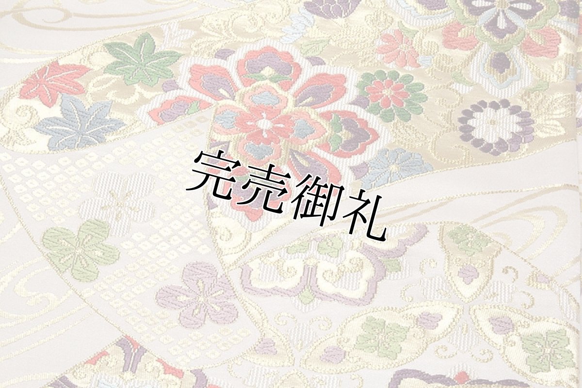 画像4: ■「秀雅熨斗華文-白寿苑謹製」 振袖 訪問着 付下げ 色無地 フォーマル 京都西陣織 白色系 生成り 正絹 高級 袋帯■ (4)