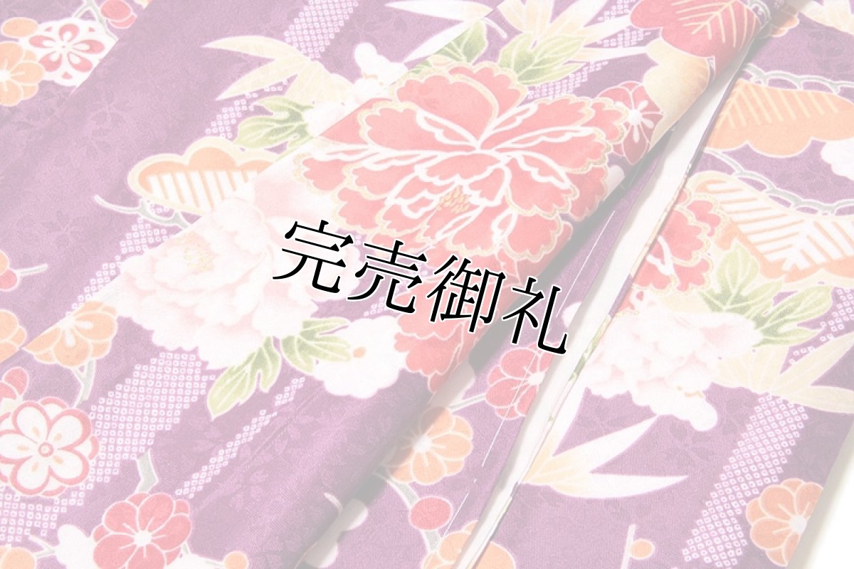 画像4: ■「新品：仕立て上がり：二尺袖」 卒業式 身長:１６０ｃｍ-１７０ｃｍまでのお方に最適 暗紅色 洗える着物■ (4)