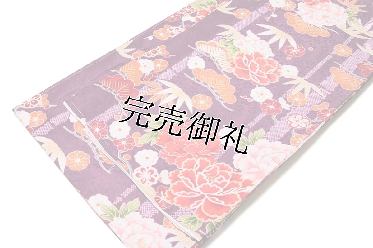 画像3: ■「新品：仕立て上がり：二尺袖」 卒業式 身長:１６０ｃｍ-１７０ｃｍまでのお方に最適 暗紅色 洗える着物■ (3)