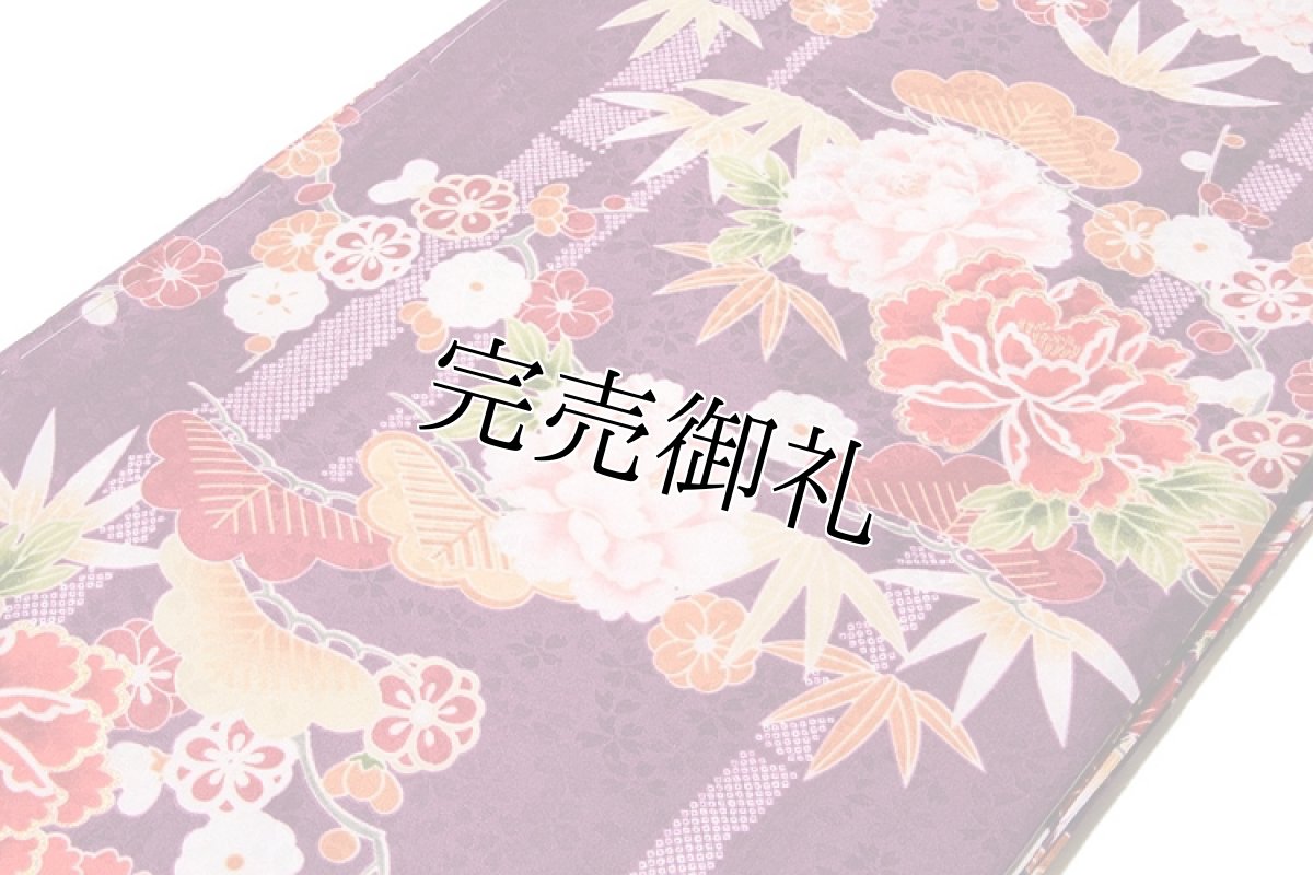 画像2: ■「新品：仕立て上がり：二尺袖」 卒業式 身長:１６０ｃｍ-１７０ｃｍまでのお方に最適 暗紅色 洗える着物■ (2)