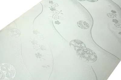 画像1: ■「振袖用」 マリに桜柄 流水 可愛らしい オシャレ 反物 正絹 長襦袢■
