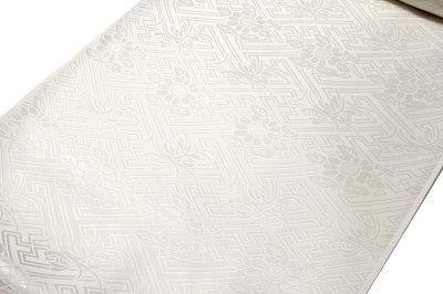 画像1: ■「礼装用 白地」 フォーマルに最適 留袖 細やかな地紋 紗綾形 向日葵 反物 正絹 長襦袢■