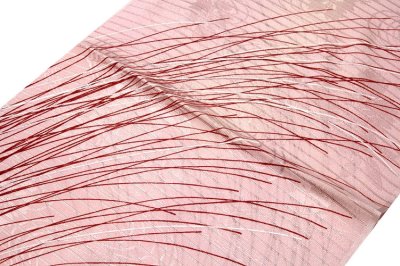 画像1: ■「正絹 夏物 絽」 細やかな地紋 ピンクベージュ色系 華やかな 帯揚げ 平組 帯締め セット■
