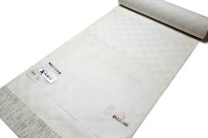 画像1: ■「白さ長持ち シルクロード加工」 夏物 白色 市松紋紗 日本の絹使用 反物 正絹 長襦袢■ (1)