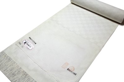 画像3: ■「白さ長持ち シルクロード加工」 夏物 白色 市松紋紗 日本の絹使用 反物 正絹 長襦袢■
