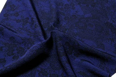 画像3: ■「藍染：あいぞめ」 キングサイズ 単衣にもおすすめ 高級ちりめん生地使用 反物 正絹 小紋■
