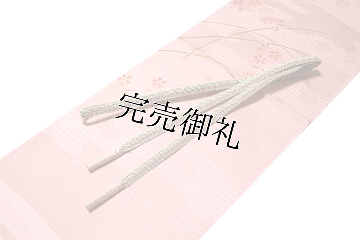 画像1: ■「正絹 夏物 絽」 華やかで可愛らしい 地模様入り 帯揚げ 平組 帯締め セット■ (1)