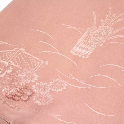 画像2: ■「蘇州刺繍」 付下げ柄 花模様 正絹 長襦袢 反物■