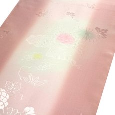 画像3: ■【訳あり】「振袖用」 振りボカシ 袖ボカシ 鉛丹色系×薄ピンク色系 ボカシ染め 反物 正絹 長襦袢■ (3)