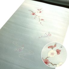 画像1: ■【訳あり】 手描き 花柄 友仙 付下げ柄 ボカシ染め 正絹 反物 長襦袢■ (1)