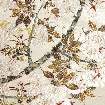 画像2: ■【訳あり】 「京都西陣織：浅山織物謹製」 真珠 本金箔 太鼓柄 桜 正絹 高級 袋帯■