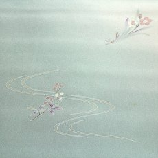 画像4: ■【訳あり】 手描き 花柄 友仙 付下げ柄 ボカシ染め 正絹 反物 長襦袢■ (4)