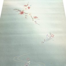 画像2: ■【訳あり】 手描き 花柄 友仙 付下げ柄 ボカシ染め 正絹 反物 長襦袢■ (2)