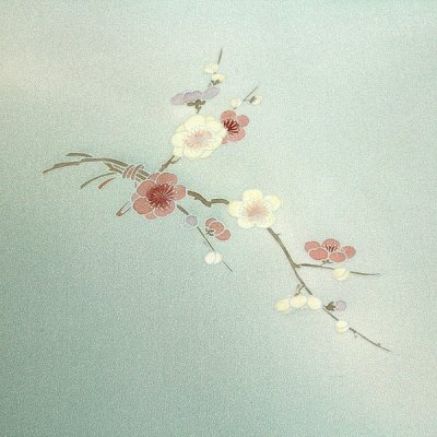 画像3: ■【訳あり】 手描き 花柄 付下げ柄 ボカシ染め 羽二重生地 正絹 反物 長襦袢■