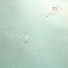 画像4: ■【訳あり】 手描き 花柄 付下げ柄 ボカシ染め 羽二重生地 正絹 反物 長襦袢■ (4)