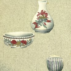画像3: ■【訳あり】 生紬 落款入り 京友禅 通産大臣指定伝統的工芸品 正絹 反物 花瓶柄 付下げ■ (3)