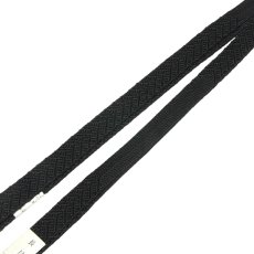 画像4: ■長尺 喪服用 帯締め 黒色 手ぐみひも 平組：絹100％ 【全2種】 ロングサイズ 手ぐみ 手組 和装小物 着物 正絹 帯〆■ (4)
