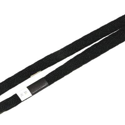 画像2: ■長尺 喪服用 帯締め 黒色 草木ぞめ 平組：絹100％ ロングサイズ 和装小物 着物 着付け小物 正絹 帯〆■