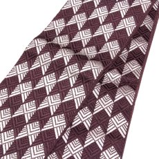 画像2: ■男物 「井上絹織謹製:金印」【剛】 日本製 紫鳶色 本場筑前博多織 正絹 角帯■ (2)
