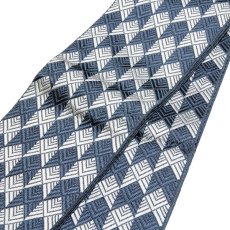 画像2: ■男物 「井上絹織謹製:金印」【剛】 日本製 紺鼠色 本場筑前博多織 正絹 角帯■ (2)