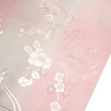 画像3: ■「振袖用」 振りボカシ 袖ボカシ 虹色×ピンクベージュ色 反物 正絹 長襦袢■ (3)