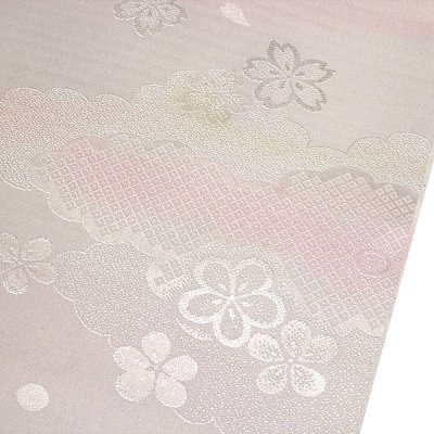 画像3: ■【訳あり】 振袖用 袖ボカシ 淡黄色×ピンクベージュ色系 反物 正絹 長襦袢■