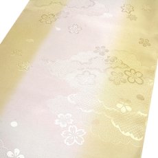 画像2: ■【訳あり】 振袖用 袖ボカシ 淡黄色×ピンクベージュ色系 反物 正絹 長襦袢■ (2)