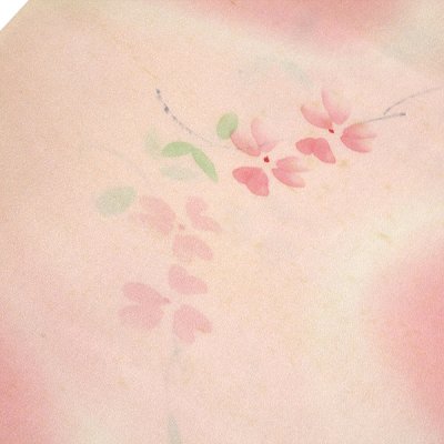 画像3: ■長襦袢 正絹 新品 訳あり 反物 花柄 ぼかし ピンクベージュ 未仕立て 着物■
