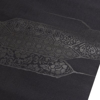 画像3: ■【訳あり】喪服帯 黒共帯 京都西陣織 豊永謹製 別織 全通 紹巴 黒色 九寸 正絹 名古屋帯■