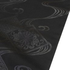 画像4: ■喪服帯 黒共帯 京都西陣織 老舗 西哲機業謹製 草木染 黒色 九寸 正絹 名古屋帯■ (4)