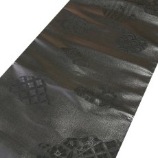 画像4: ■【訳あり】喪服帯 黒共帯 黒色 九寸 正絹 名古屋帯■ (4)