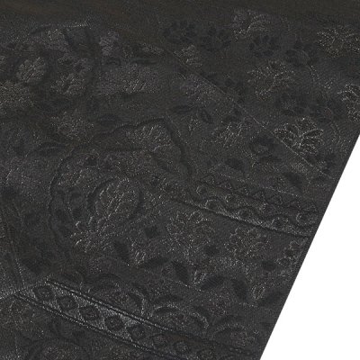 画像2: ■【訳あり】喪服帯 黒共帯 黒色 九寸 正絹 名古屋帯■