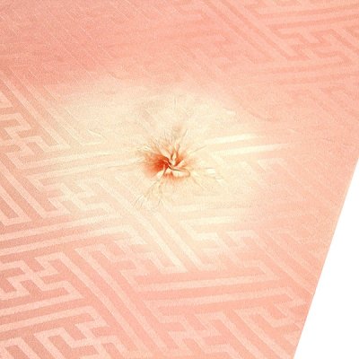 画像3: ■長襦袢 正絹 新品 訳あり 反物 絞り入り ぼかし 紗綾形 ピンクベージュ 未仕立て 着物■