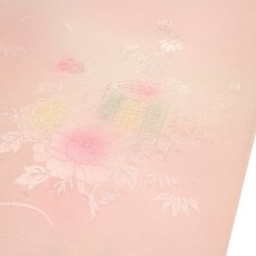 画像3: ■長襦袢 正絹 新品 訳あり 反物 古典柄 貝桶 ぼかし ピンクベージュ 未仕立て 着物■ (3)