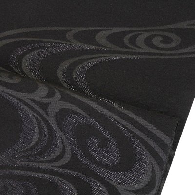 画像3: ■喪服帯 黒共帯 京都西陣織 金龍織謹製 紹巴織 黒色 九寸 正絹 名古屋帯■