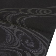 画像4: ■喪服帯 黒共帯 京都西陣織 金龍織謹製 紹巴織 黒色 九寸 正絹 名古屋帯■ (4)